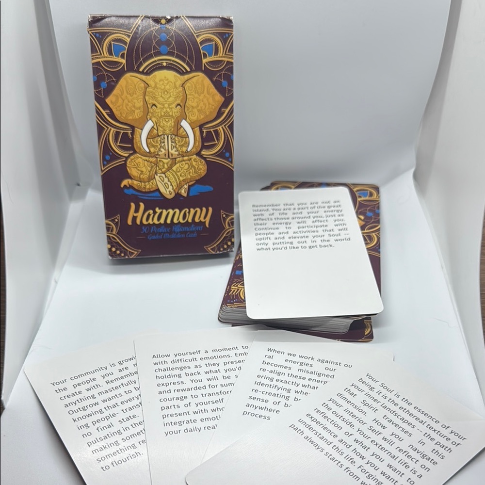 Harmony Positive Affirmations Deck - Gold and Brown - Used